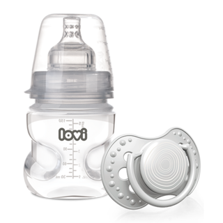 LOVI Set Schutz des Saugreflexes: LOVI Medical+ Flasche 150ml + Schnuller 0-3m