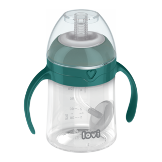 Primera taza con pajita contrapesada LOVI 150ml Green
