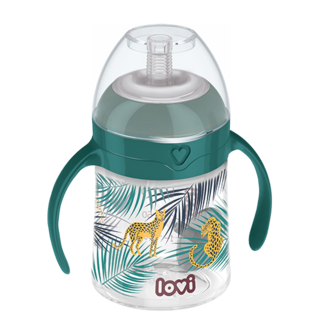 LOVI First cup with weighted straw 150ml Jungle Vibes​
