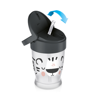 LOVI Becher mit Strohhalm JUNIOR 250ml Salz&Pfeffer