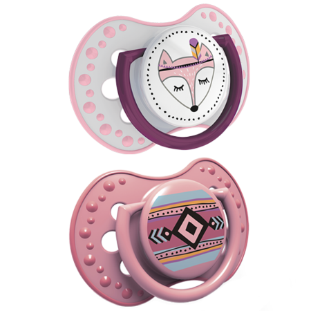 Силиконовая динамическая пустышка LOVI 0-3 мес, 2 шт., Indian Summer Girl
