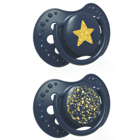 Пустышка LOVI Stardust динамическая 0-3 мес., синий, 2 шт.