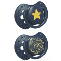 Пустышка LOVI Stardust динамическая 0-3 мес., синий, 2 шт.