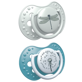 LOVI silikoninis dinaminis čiulptukas, 6-18 mėn., 2 vnt., „Botanic Boy“