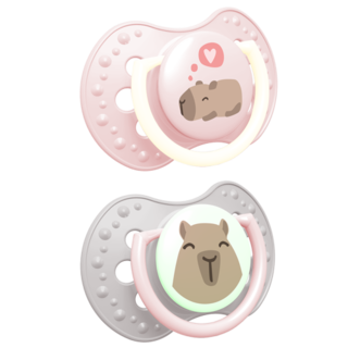LOVI Dudlík silikonový dynamický CAPICHILL 0-6m 2ks holka