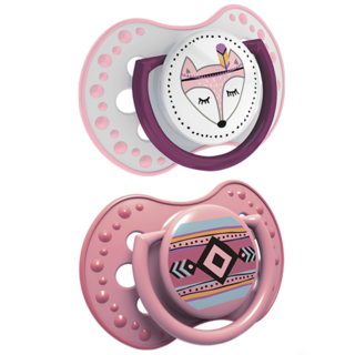 LOVI silikoninis dinaminis čiulptukas, 6-18 mėn., 2 vnt., „Indian Summer Girl“