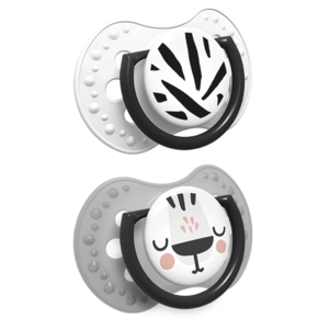 LOVI Dudlík silikonový dynamický 18m+ 2ks Salt & Pepper