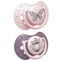 LOVI Dudlík silikonový dynamický 18m+ 2ks Botanic holka