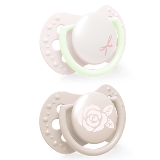 LOVI Silikon Dynamischer Schnuller 0-2m 2 Stück Baby Shower Girl