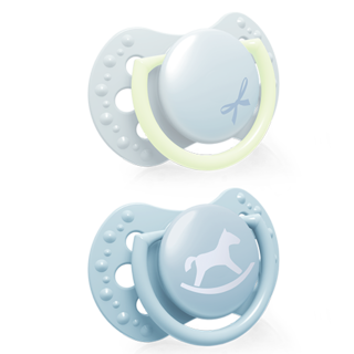 LOVI Silikon Dynamischer Schnuller 0-2m 2 Stück Baby Shower Boy