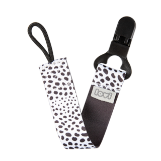 LOVI Soother Clip with Ribbon Salt & Pepper