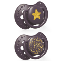 LOVI silikoninis dinaminis čiulptukas 18m+ 2 vnt Stardust violet