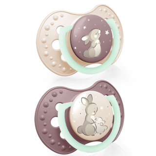 Chupetes dinámicos LOVI Night&Day (2 ud.) 3-6 meses Rosa