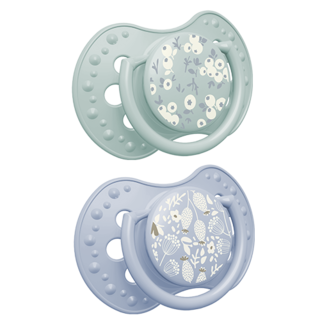 LOVI Silicone Dynamic Soother 0-3m 2 pcs Blossom Blue