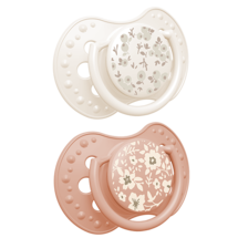 LOVI Silikon Dynamic Schnuller 6-18m 2 Stück Blossom Ivory