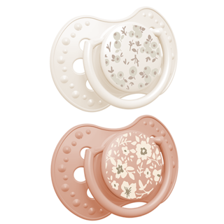Chupeta dinâmica de silicone LOVI 0-6m 2 peças Blossom Ivory