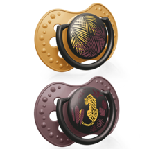 LOVI Silikonový dynamický dudlík 3-6m 2 ks Jungle Vibes holka